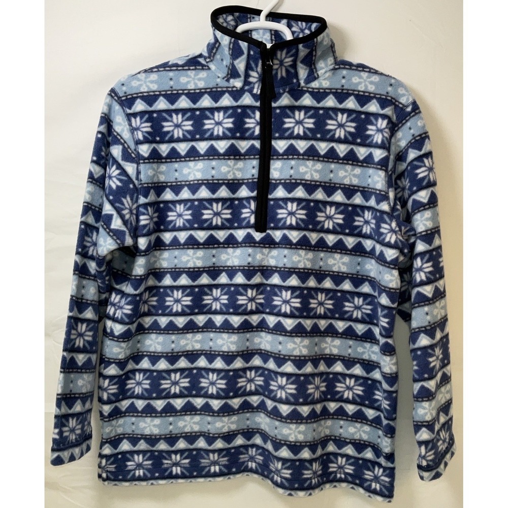NWOT Women's Cabin Creek Quarter Zip Fleece Pullover Jacket Sweater Blue - Large